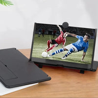 10/12 Inch HD Screen Magnifier Folding Mobile Phone Desktop Stand 3D Mobile Phone Screen Magnifying Glass Video Amplifier Stand